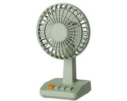 Bureauventilator - Tafelventilator - USB Oplaadbaar - 2000 mAh - 5 Standen - Borstelloze Motor - IJsgroen