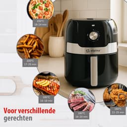 alpina Airfryer 3.5L - Heteluchtfriteuse 1-4 Personen - Air Fryer met Timer Functie - Instelbare Temperatuur 80 tot 200 Graden - Heteluchtoven 1400W — thumbnail 5