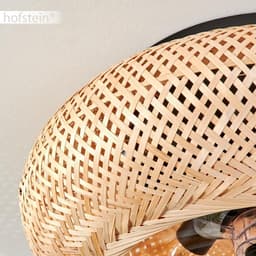 Stijlvolle Plafondventilator met Verlichting - 50 cm - Zwart/Bamboe - Inclusief Afstandsbediening — thumbnail 3