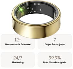 Focus® S2 Smart Ring - Mat Goud - Maat 7 - Hartslag - Menstruatiecyclus - Slaap Monitor - Slimme Ring - Sport Prestatie - Stappenteller -IP68 Waterdicht - O2 Meting - Dames - Heren - Wearables - Oplaad Case - beschermring — thumbnail 3