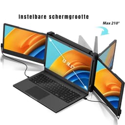 RONN® Krachtige en Professionele Portable Monitor Pro 2024 - Full HD - 13” / 16,5” Tri-Screen - Laptop Scherm Uitbreider - Zwart - 35cm x 25cm x 9cm — thumbnail 2