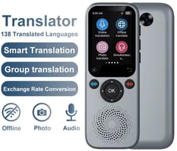 AI Taalvertaler Apparaat – Real-Time Spraakvertaler & Vertaalmachine, 138 Talen, Slimme Translator met Opnamefunctie, WiFi, Draagbare Vertaalcomputer voor Reizen & Zakelijk Gebruik — thumbnail 5