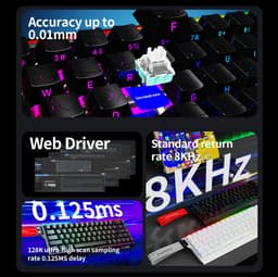 Mide68 - 65% Bedraad Gaming Toetsenbord - RGB Verlicht toetsenbord - Hall Effect Rapid Trigger Mechanisch Toetsenborden - Hot Swap - 8K Hz - 0.01mmRT - 0.125ms - Zij Bedrukte toetsen - 68 Keys -Beste prijs-kwaliteitverhouding - Edele zwarte — thumbnail 3