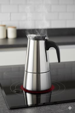 Cheffinger Koffie Percolator - Zilver - 6 Kopjes - Inductie — thumbnail 2