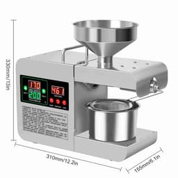 Elektrische oliepersmachine met groot digitaal kleurendisplay voor thuis, keuken en andere toepassingen. Intelligente, roestvrijstalen elektrische oliepersmachine. — thumbnail 4