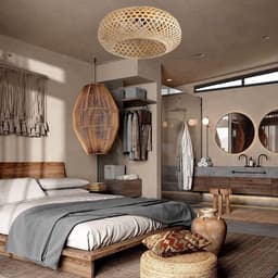 Bamboe Plafondlamp Met Verlichting En Afstandsbediening – Rustieke En Industrieel Design Plafondventilator — thumbnail 3