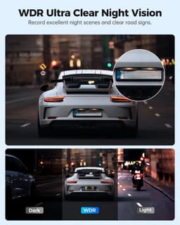 Dash Cam 1296P Camera met WiFi WDR Auto DVR 150 ° FOV App Controle Dash Camera Recorder Spraakbesturing 24H Parkeermodus — thumbnail 5