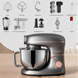 Keukenmachine - Mixer - Bakken en Koken - 1500 Watt Kracht - 10 Liter Kom - Donkergrijs — thumbnail 5