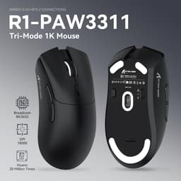 ATTACK SHARK R1 - Superlight Gamingmuis - 59g Ultralicht - PixArt PAW3311 Sensor - BT & 2.4G Draadloos & Bedraad - 6 Instelbare DPI Tot 18000 - 65 uur Batterij - Zwart — thumbnail 4