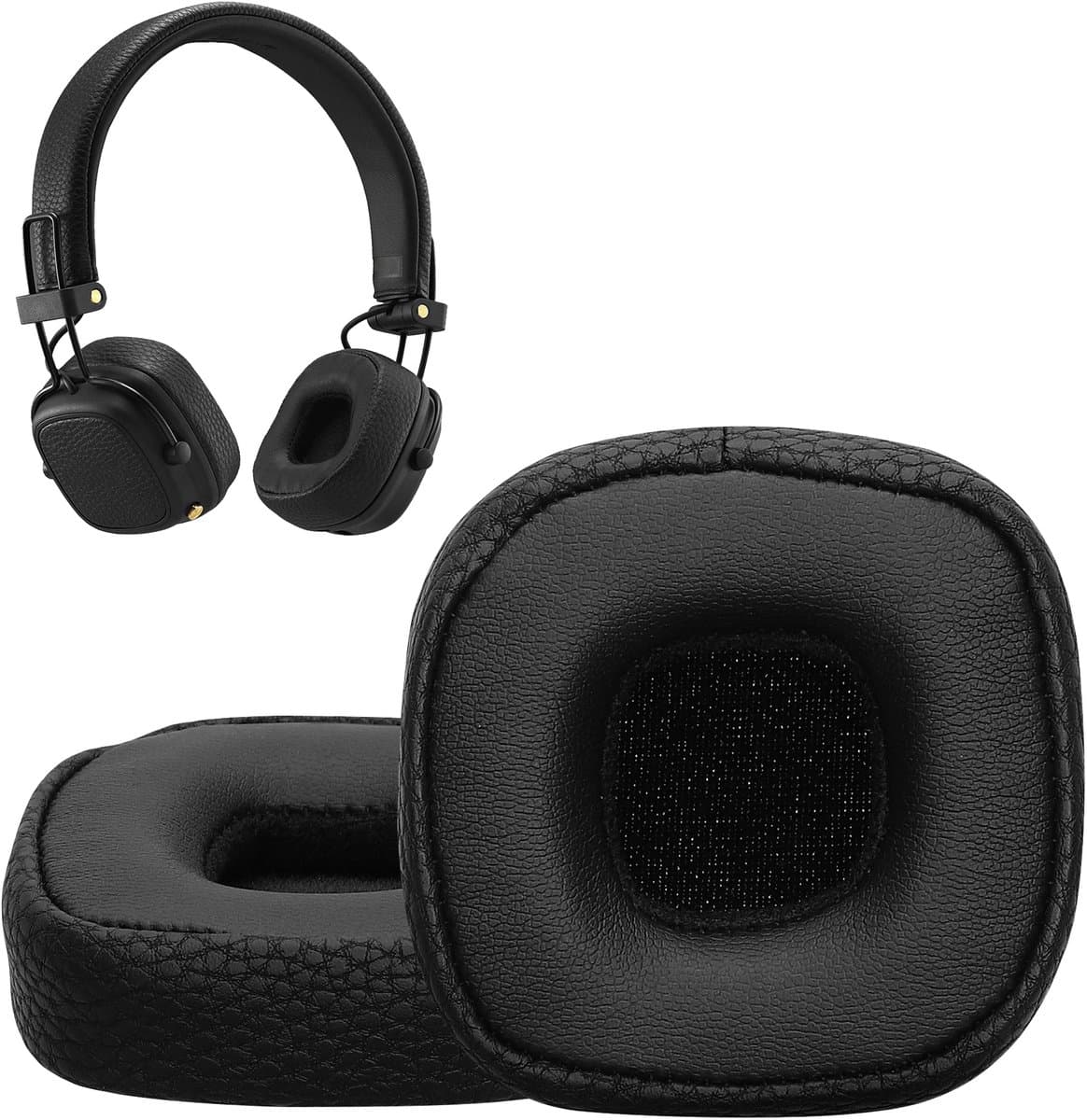 kwmobile 2x oorkussens geschikt voor Marshall Major III / Major 3 - Earpads voor koptelefoon in zwart — afbeelding 1