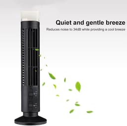 Stille USB Tafelventilator Zonder Bladen - Compacte Torenventilator met Verlichting voor Thuis en Kantoor — thumbnail 1