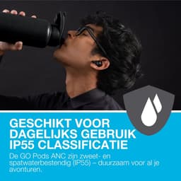 JLab Go Pods ANC Draadloze Oordopjes Met Noise Cancelling - Oortjes Draadloos Bluetooth - 26 uur Batterijduur - Hybrid ANC - Equalizer EQ4 App - Multipoint - Fast Charging Case - Zwart — thumbnail 2