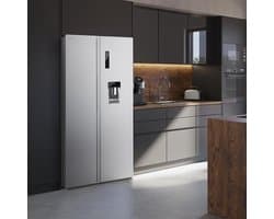 Cecotec Bolero CoolMarket SBS 559, Vrijstaand, Amerikaanse deur, Roestvrijstaal, 2 deur(en), Touch, Op de deur