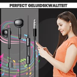Golden Sound bedrade oordopjes - Oordopjes met draad en microfoon - Jack 3.5mm aansluiting - Zwart — thumbnail 5