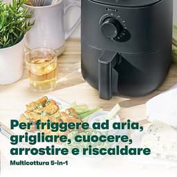 Handmatige heteluchtfriteuse - Olievrij Frituren, Afwasmachine Bestendige Antiaanbakpan en Frituurrek, Matte Zwart — thumbnail 1