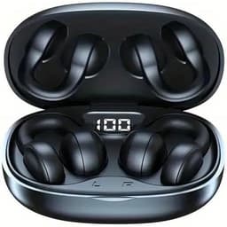 Draadloze Open Ear Koptelefoon - Ultralange Batterijduur voor Buitensport - Comfortabel voor Kleine Oren en met Bril - Sport Oorhangers - Zwart — thumbnail 1