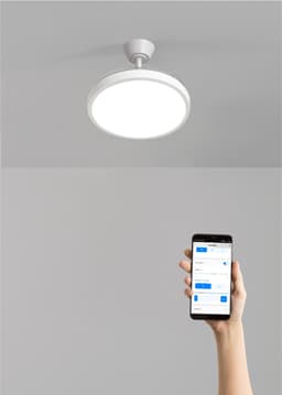CREATE - Plafondventilator 40W stil met intrekbare bladen met licht - Ø108cm - Wit - WIFI + Afstandsbediening - WIND CLEAR STUDIO — thumbnail 5