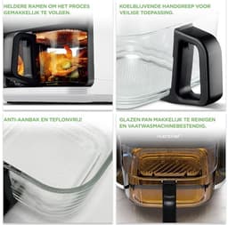 Airfryer 5,5 L – Heteluchtfriteuse met Transparante Kom – 8-in-1 Koken voor Gezonde Gerechten – Nauwkeurige Temperatuur tot 200°C — thumbnail 2