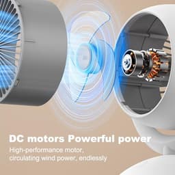 Stille tafelventilator met 4 snelheden en 120° helling instelbaar voor optimale luchtcirculatie in kantoor, slaapkamer en woonkamer — thumbnail 1