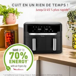 Luchtfriteuse met dubbele mand 11L - 7 automatische programma's - Voor 8 personen — thumbnail 2