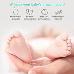 Baby Handafdruk & Voetafdruk Fotolijst – Gipsafdruk – Houten Wit – Herinneringslijst Pasgeborene — thumbnail 2