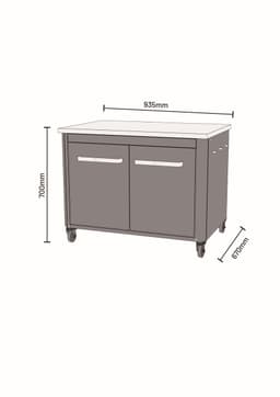 Cozze® Outdoor Kitchen - Buitenkeuken Module - RVS Werkblad - BBQ Werktafel - Laag model voor plancha of grill — thumbnail 3