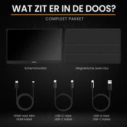 Elcostar Pro Portable Monitor 15.6 Inch - Full HD - IPS Beeldscherm - USB-C monitor - Draagbare Gaming Monitor - HDMI - 2025 model — thumbnail 2