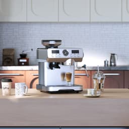 Bresco® Barista Espressomachine – Pistonmachine met Koffiemolen – RVS Koffiemachine melkopschuimer – Bonenmaler – Brushed Stainless Steel — thumbnail 4