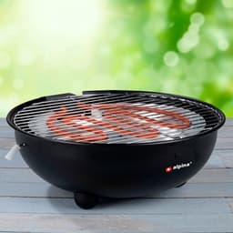 alpina Elektrische BBQ 1250W - Tafel Barbecue zonder Rook - Barbecuegrill met Grillrooster Ø30cm - Geschikt voor Binnen Gebruik - Zwart — thumbnail 5