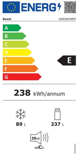 combikoelkast 60cm 324l a ++ nofrost wit - bosch - kgn36vwed — thumbnail 4