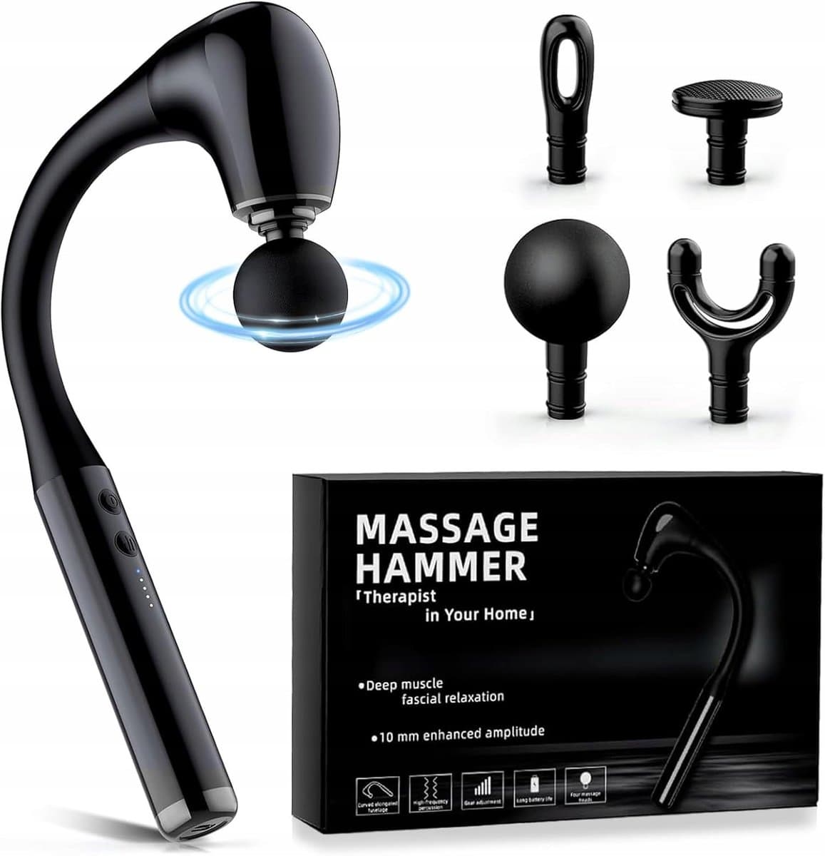 Spier Massage Gun - Massagepistool - Deep Tissue Massager - 5 Snelheden & 4 Opzetstukken - 1500mAh Oplaadbaar - Voor Spierherstel & Ontspanning - Draagbaar & Stil — afbeelding 1