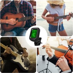 1 stuk - Gitaarstemmer - Stemmer - Clip-On-stemmer - Elektrische gitaarstemmer - Digitale tuner - Gebruiksgemak - Zwart - Geschikt voor gitaar, bas, viool, ukelele — thumbnail 4
