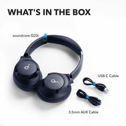 soundcore Q20i by Anker - Draadloze Bluetooth over-ear hoofdtelefoon met hybride actieve ruisonderdrukking - 40 uur speeltijd in ANC-modus - Hi-Res audio - Diepe bas - Personalisatie via app — thumbnail 2