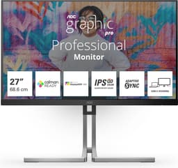 AOC Q27U3CV computer monitor 68,6 cm (27") 2560 x 1440 Pixels Quad HD LCD Zwart — thumbnail 1