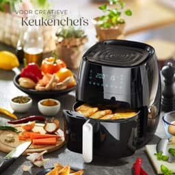 tectake® Airfryer - Heteluchtfriteuse, Airfryer, Touchscreen Display, div. Programma's, Airfryer Zonder Vet en Olie, Vaatwasmachinebestendig, Met Accessoires Receptenboekje (HF-3019TS-D Yaiza) — thumbnail 4