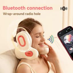 Neksteun in u-vorm met bluetooth-headset voor onderweg, geheugenschuim hoofdsteun, ergonomisch ontwerp, reismuzieksteun met verstelbare gesp — thumbnail 4
