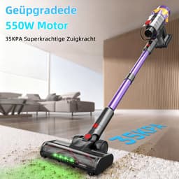 Gloovon® - Steelstofzuiger Draadloos - Stofzuiger Zonder Zak - LCD Display - Aanraakscherm - 40 min Gebruikstijd - 550W - 35 kPa - LED verlichting - Geschikt voor Dierenharen- Krachtig — thumbnail 5