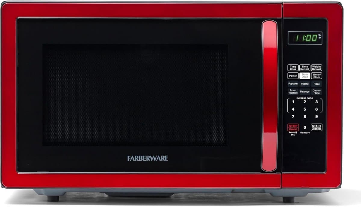 Magnetron Oven 1.1 Cubic Foot 1000 Watt - Metallic Rood — afbeelding 1