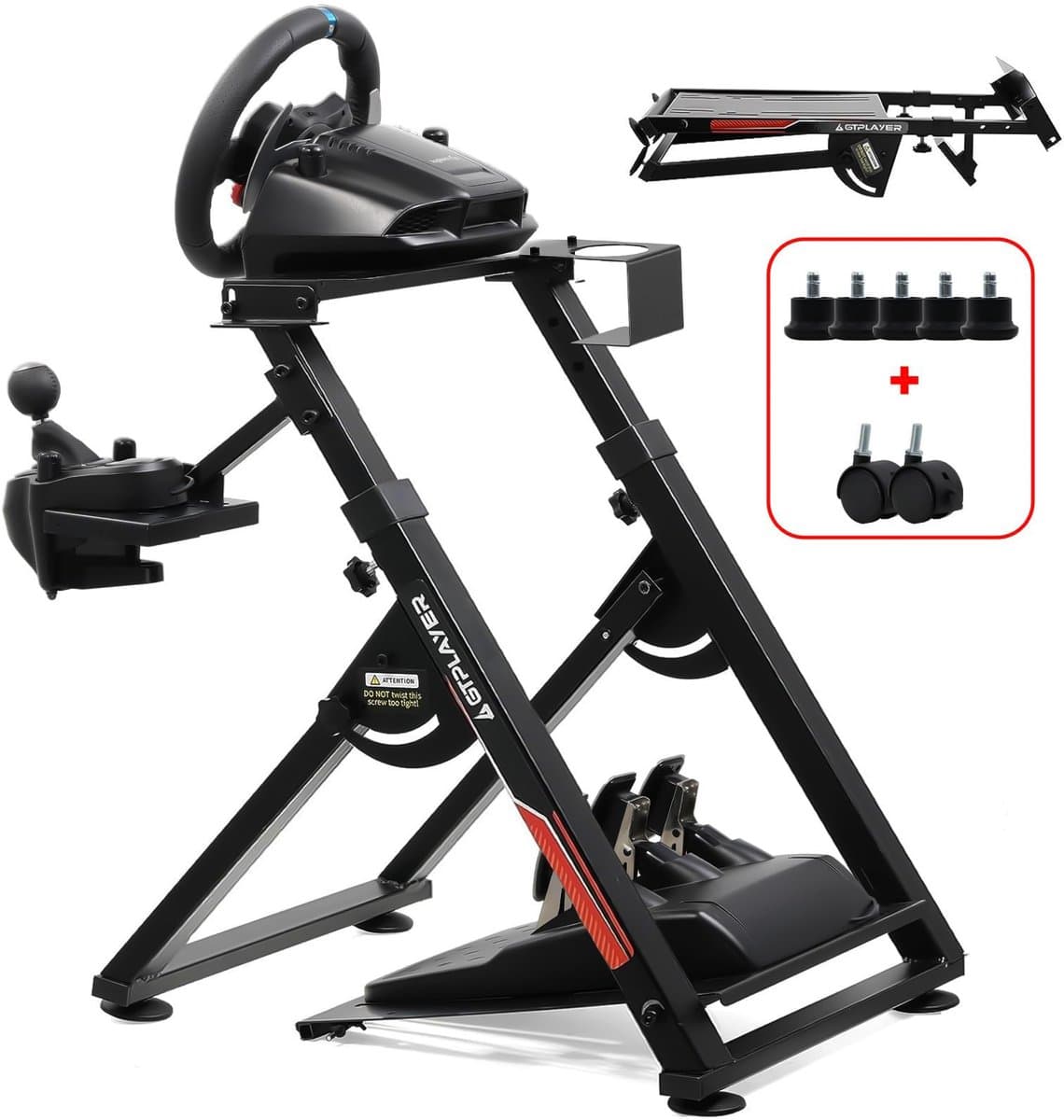 GTPLAYER - Race Simulator Stuursteun - Voor G29 G920 T300RS en Fanatec - Rood — afbeelding 1