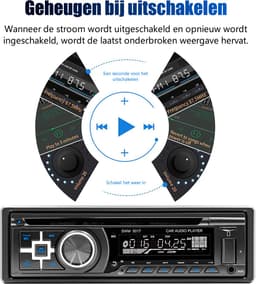 ESSGOO Autoradio met CD speler - Bluetooth - MP3-speler - USB AUX Bluetooth - Handsfree bellen - FM Radio - enkel 1 DIN — thumbnail 3