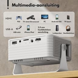 Smart beamer draagbaar - Projector - Bluetooth - Wifi - Airplay - Mini Beamer - Home cinema — thumbnail 4