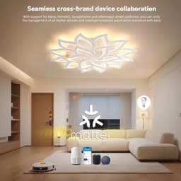 Dimbare Slimme LED-plafondlamp met Afstandsbediening en App, Moderne Kroonluchter voor Woonkamer en Slaapkamer, 18 Koppen, Ø105cm, 168W — thumbnail 3