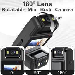 Deze draagbare mini-bewakingscamera met hoge resolutie (1080p) beschikt over een 180° draaibare lens, een batterijduur van 6 uur en bewegingsdetectie, waardoor hij geschikt is voor sporten, fietsen, reizen en andere situaties. — thumbnail 3