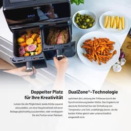 8000 BC Heteluchtfriteuse met Twee Manden - 8L Capaciteit, Digitale Instellingen en Vooraf Ingestelde Programma's — thumbnail 4