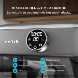 Fentic Keukenmachine 1800W, Keukenrobot met 7l RVS Mengkom, Incl. Menghaak, Garde, Deeghaak en Extra Accessoires, Keukenmixer Met Timer en 10 Snelheden — thumbnail 3