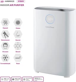 Laserliner AirBreeze 510UV - UV Luchtreiniger 510m³/h - HEPA 13 - Inactiveren virussen/ bacteriën - Fijnstof 99,997% - Bijzonder stil < 20 dB - Verduisterend display - Wit design — thumbnail 1