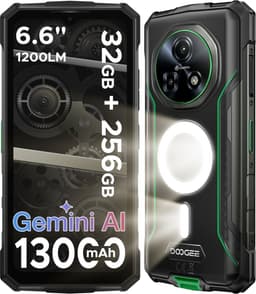 DOOGEE Fire 5 Ultra - Smartphone - Robuuste Smartphone - 32GB RAM + 256GB ROM/2TB TF - Android 15 - 13000mAh - 6,6 inch 90Hz Scherm - IP68 Waterdicht - 1200LM Kampeerlamp - Gemini AI - NFC & GPS - Face ID - Groen — thumbnail 1