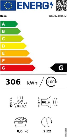 Beko DCU8235BXT2 SELECTIVE Condensdroger - 5 JAAR GARANTIE - — thumbnail 2