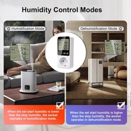 Digitale Temperatuur en Vochtigheidsregelaar met Timer en Alarm - Stopcontact Thermostaat Hygrostaat — thumbnail 5