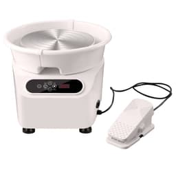 Pottenbakkersschijf - Elektrische Kleidraaischijf - 28 cm Schijf - 450 W Motor - Pedaalbediening - Directe Aandrijving - Voor Keramiek - Vormgereedschap Inbegrepen - Wit — thumbnail 4